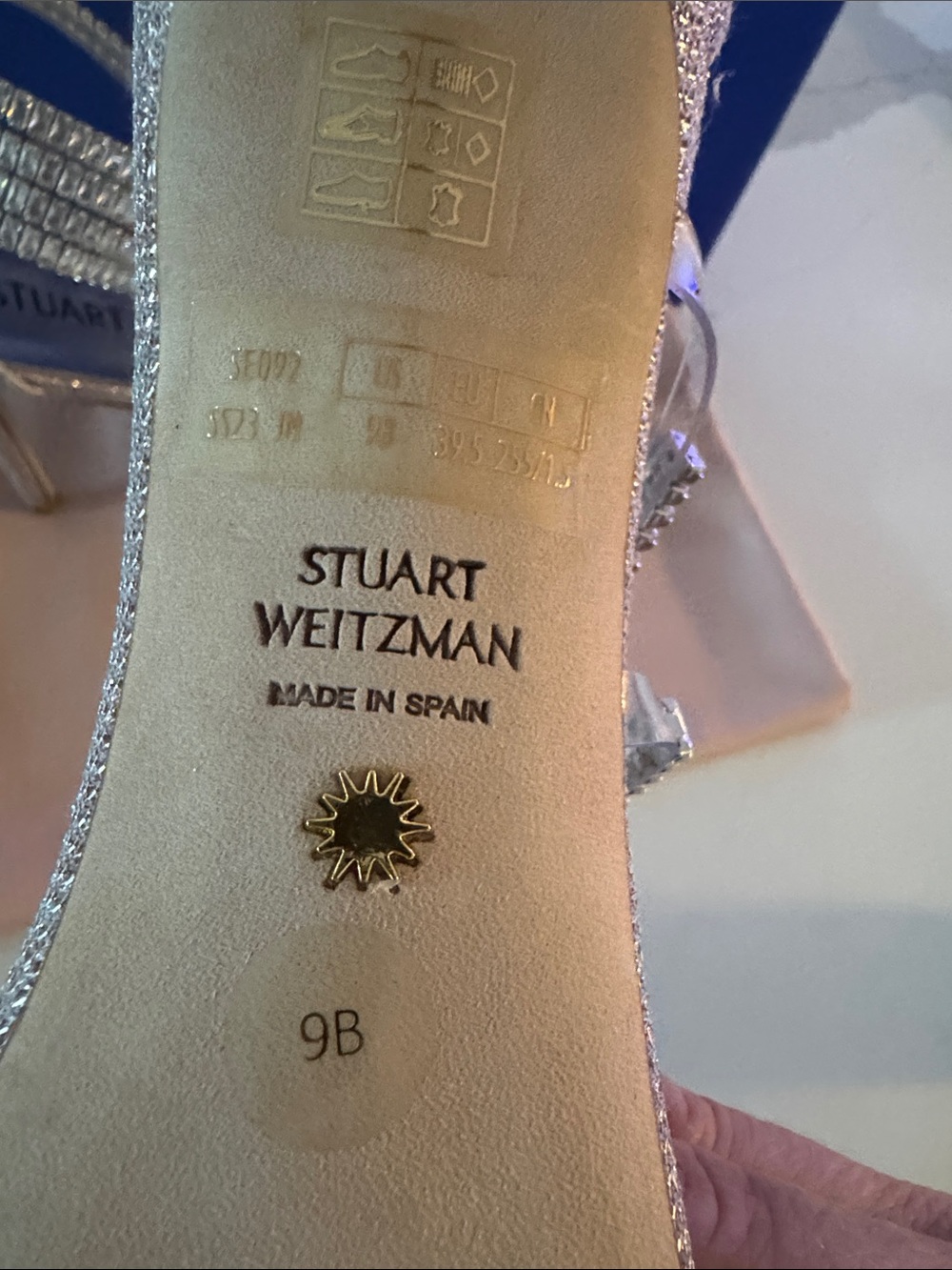 Stuart Weitzman Silver Crystal-Strap Stiletto Sandals 9 - Picture 11 of 16
